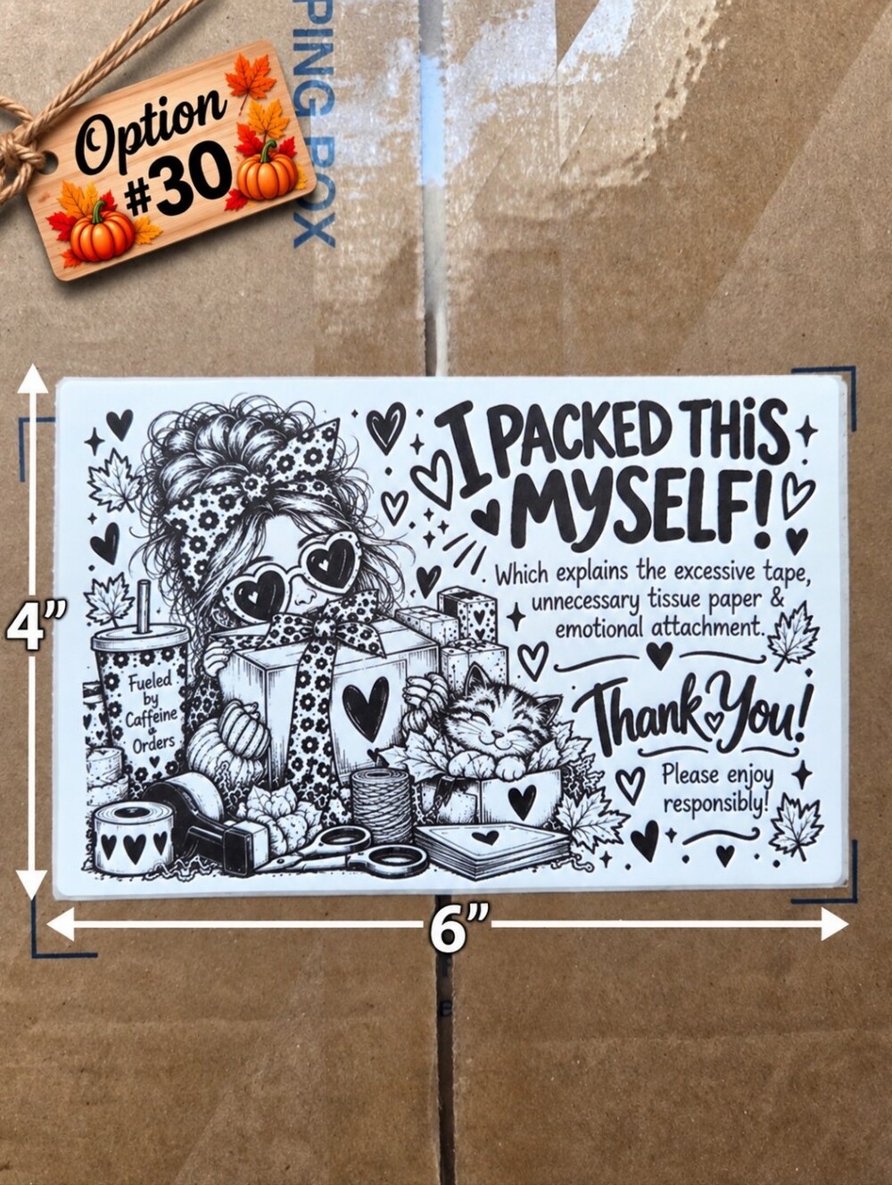 Large 4x6" Thermal Shipping Stickers - Design #30